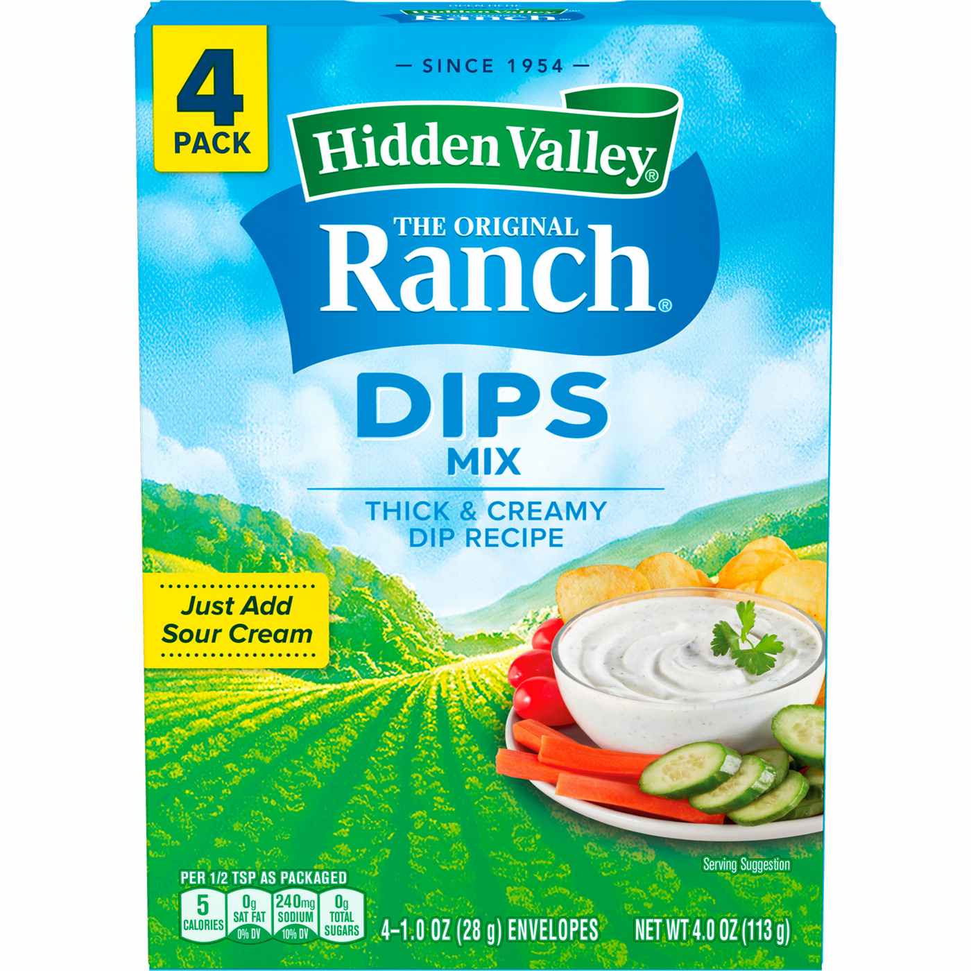 Hidden Valley Original Ranch Dips Mix 4 Pack; image 1 of 8