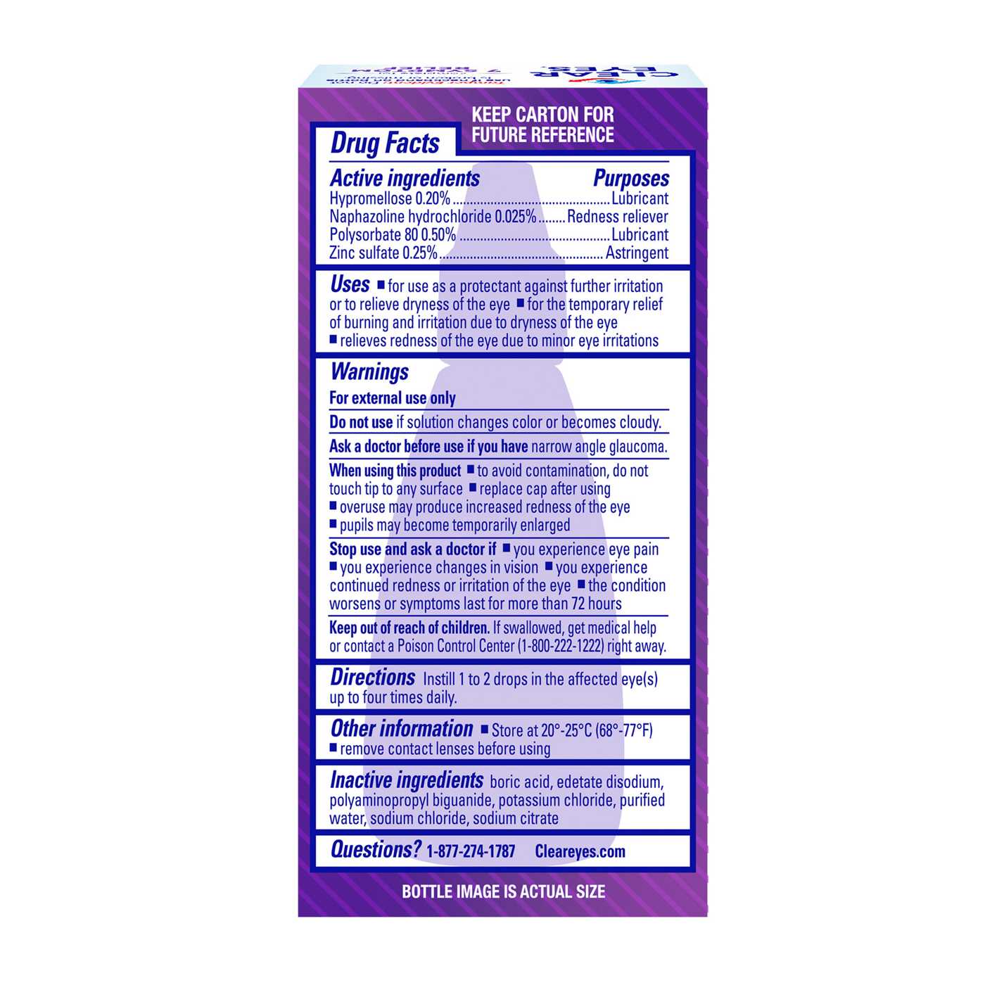 Clear Eyes 7 Symptom Relief Lubricant Eye Drops; image 3 of 4