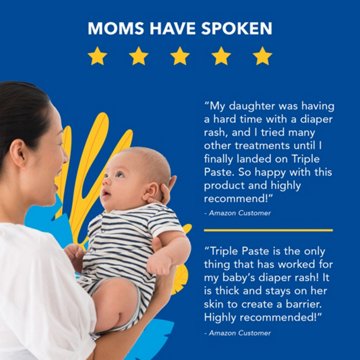 Triple Paste Medicated Diaper Rash Ointment with Zinc Oxide, 2 oz