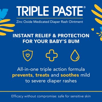 Triple Paste Medicated Diaper Rash Ointment with Zinc Oxide, 2 oz