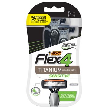 BIC Flex 4 Titanium Blades Shavers, 3 ct