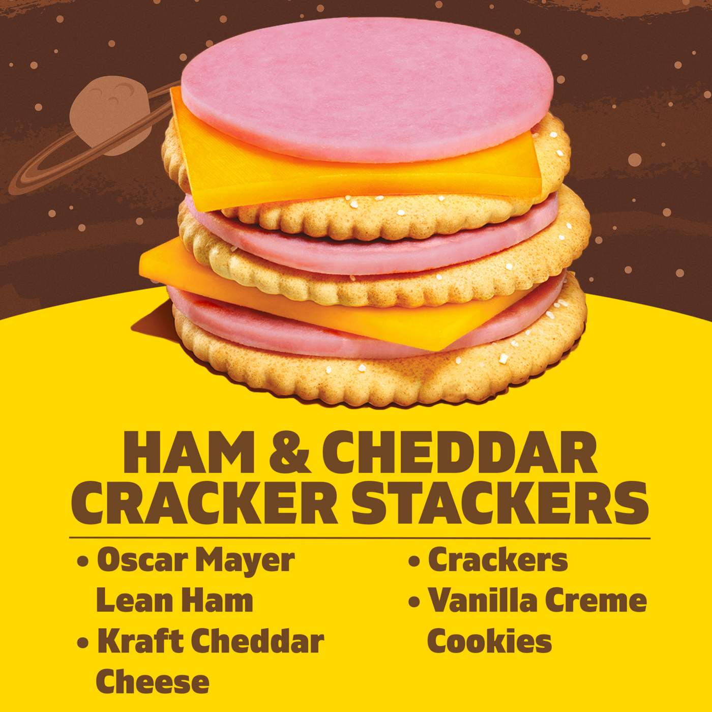 Lunchables Snack Kit Tray - Ham & Cheddar Cheese Cracker Stackers with Vanilla Cookies; image 4 of 5