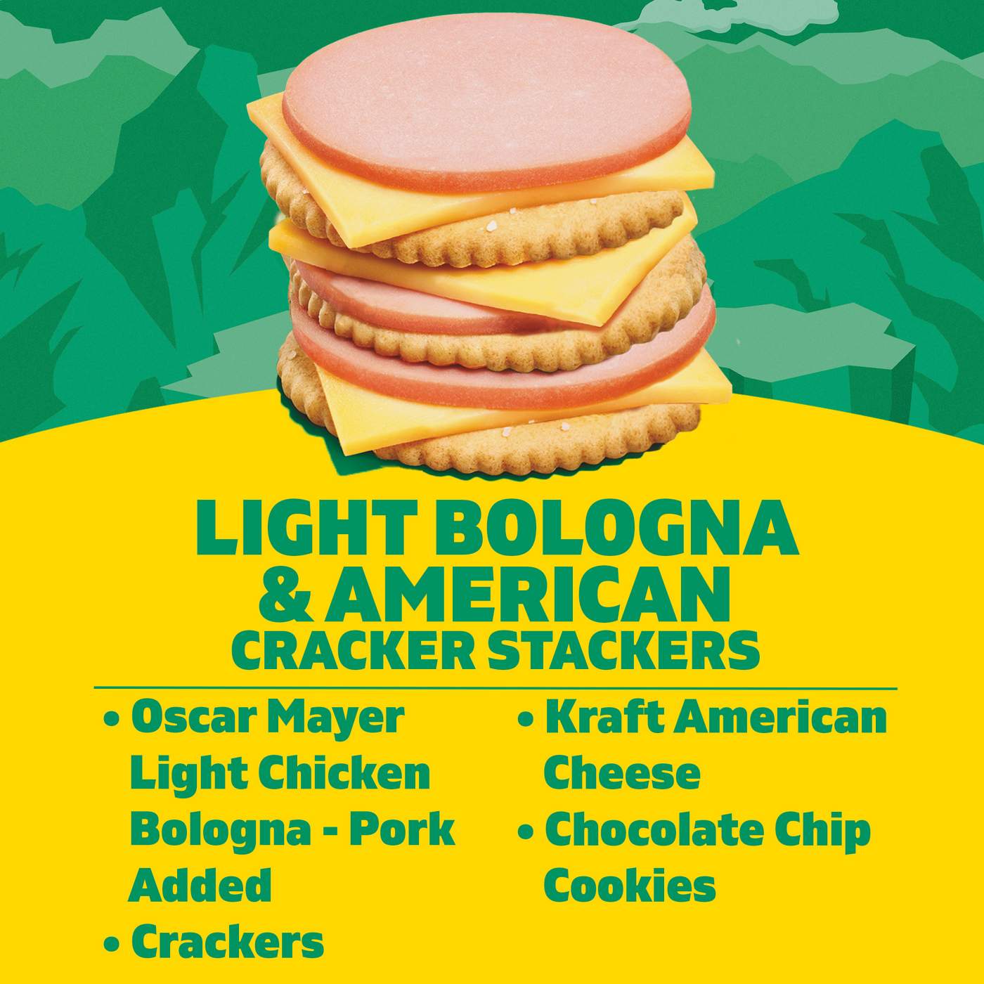 Lunchables Snack Kit - Light Bologna & American Cracker Stackers with Chocolate Chip Cookies; image 3 of 4