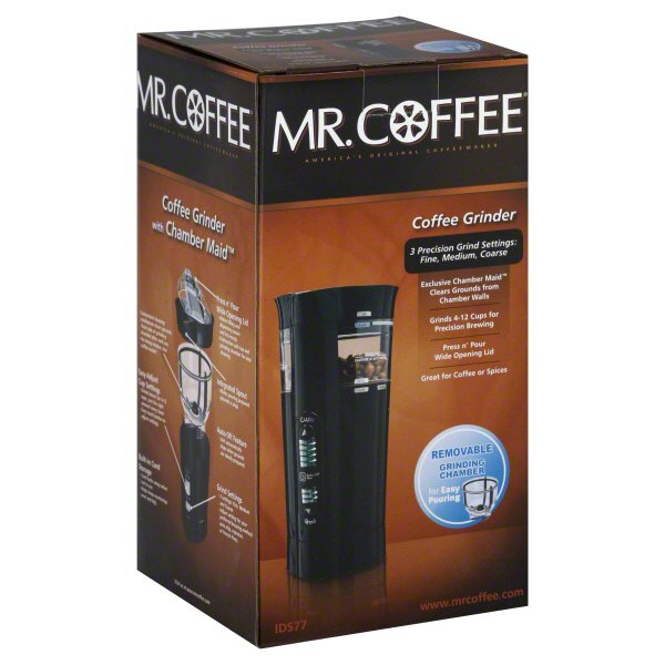 Mr. Coffee Black Coffee Grinder with Chamber Maid Shop Coffee Makers