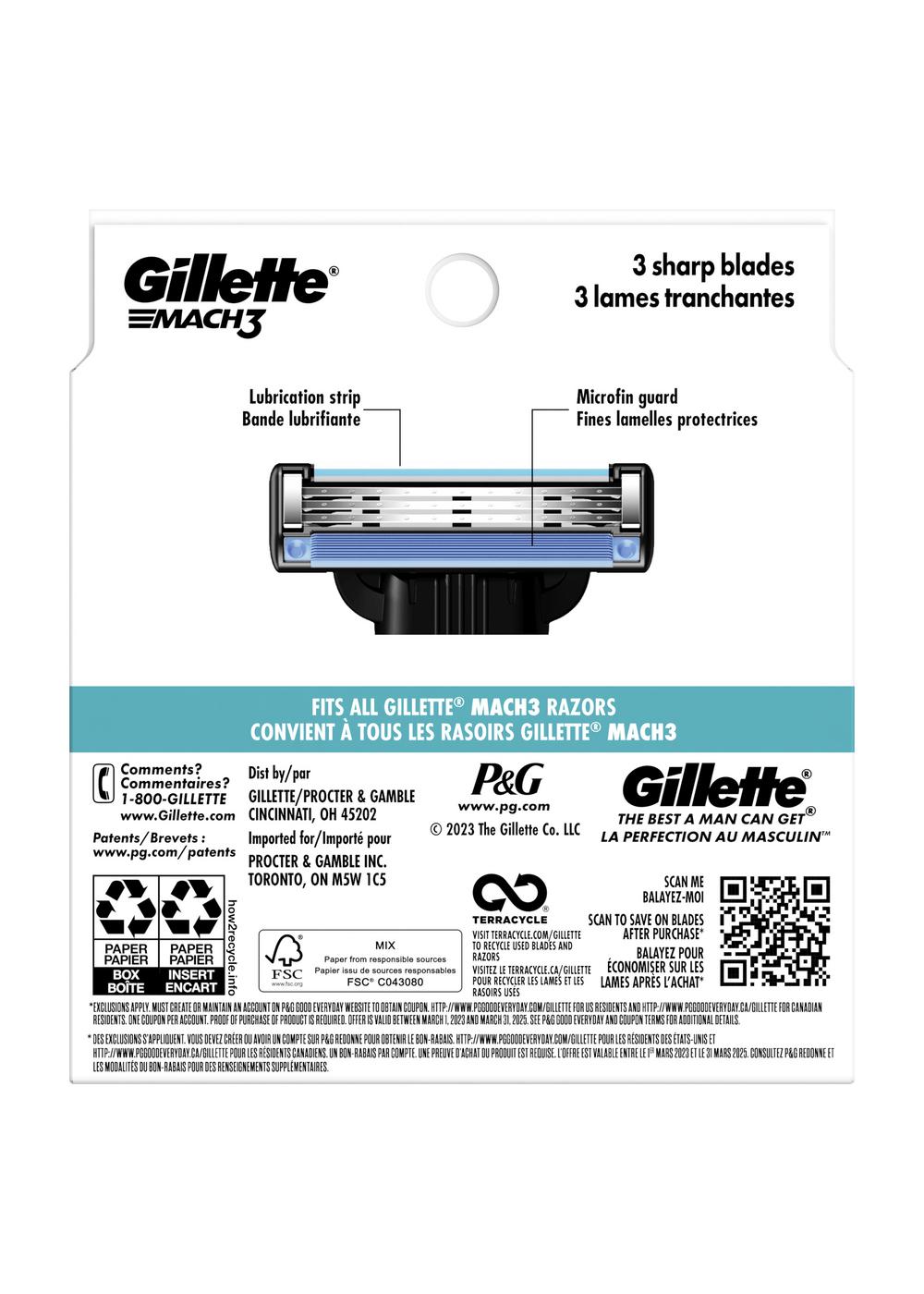 Gillette Mach3 Razor Blade Refills; image 4 of 11