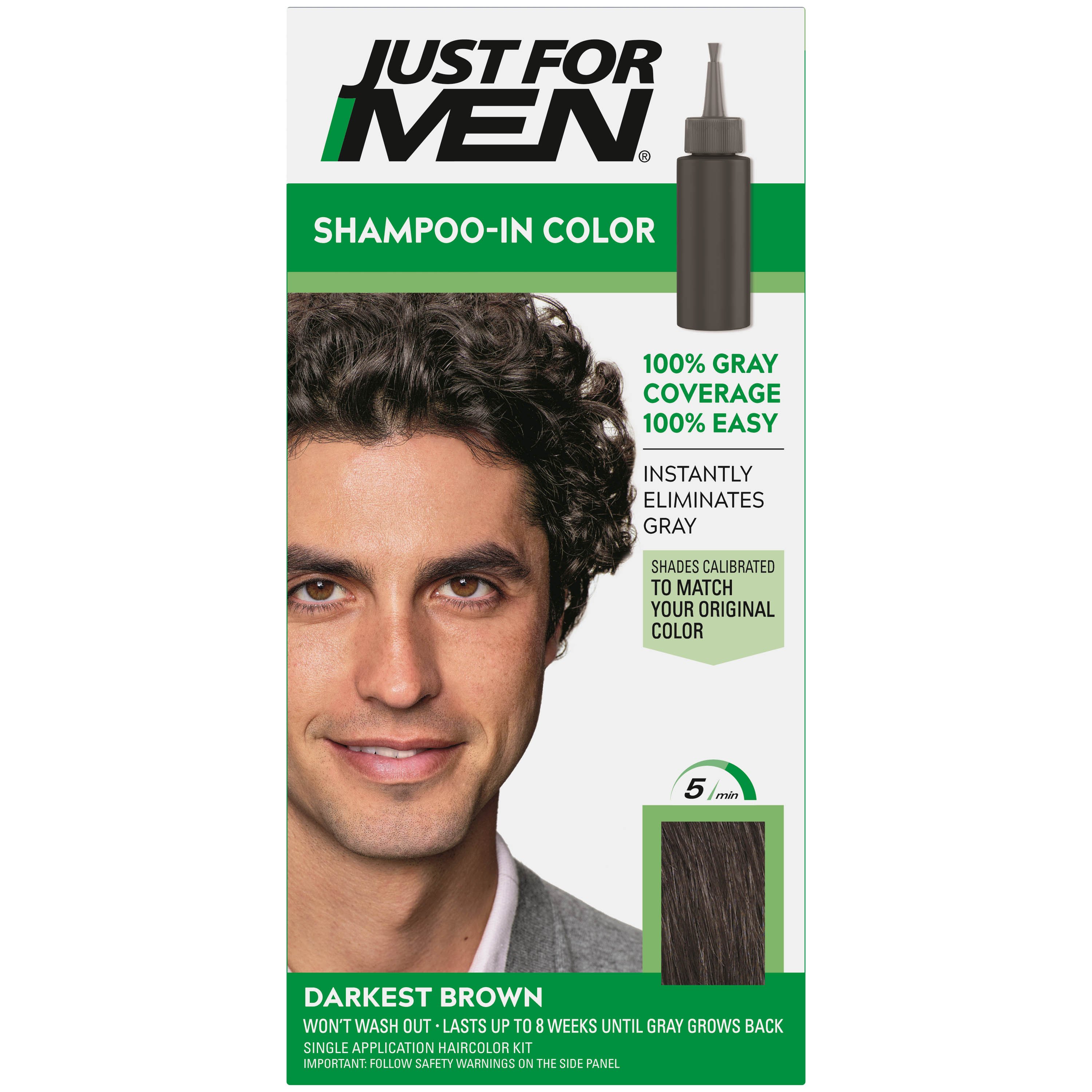 Just For Men Shampoo-In Haircolor Darkest Brown H-50
