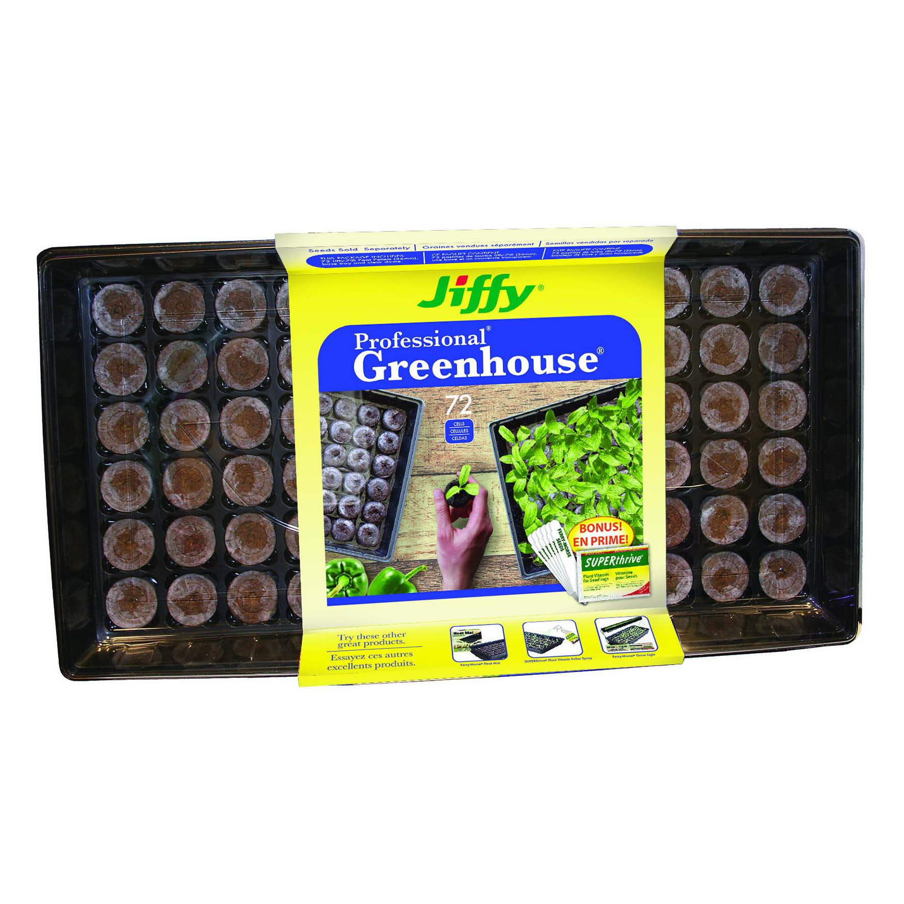 JIffy Greenhouse 72 Cells with Superthrive Labels Shop Pots