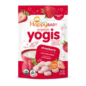 Happy Baby Organics Yogis Strawberry & Yogurt Freeze-Dried Organic, 1 oz