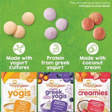 Happy Baby Organics Yogis Mixed Berry Freeze-Dried Yogurt And Fruit