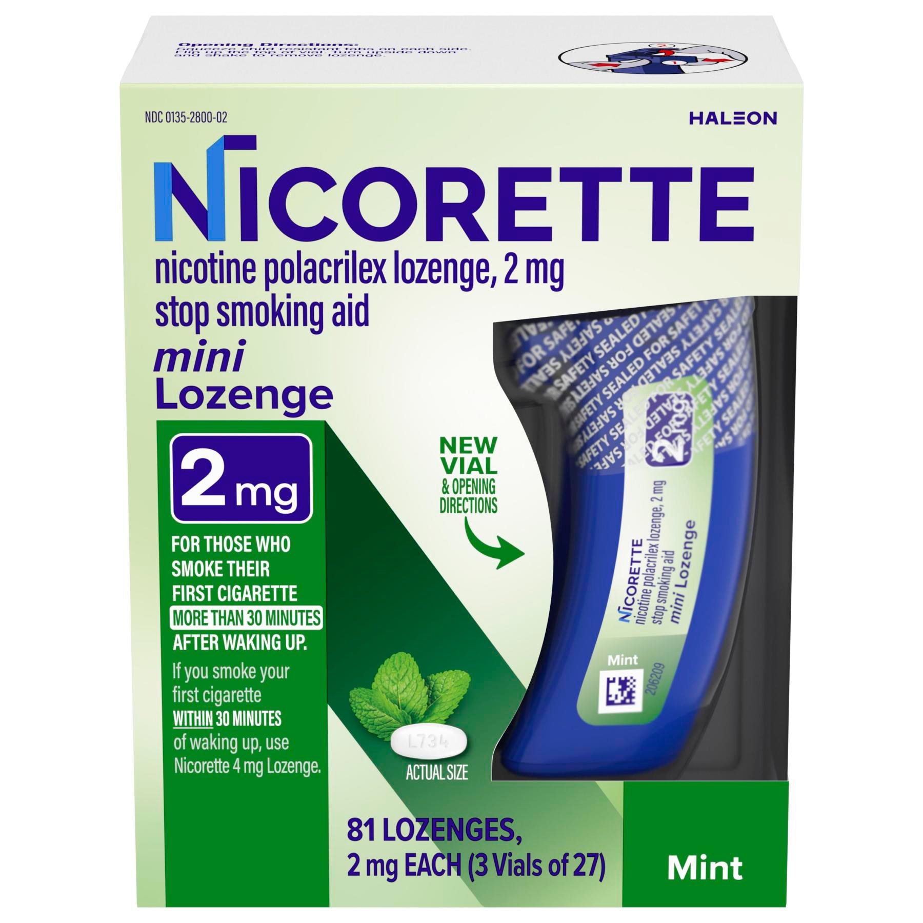 Nicorette Stop Smoking Aid Mini Lozenge 2 mg Mint Shop Smoking