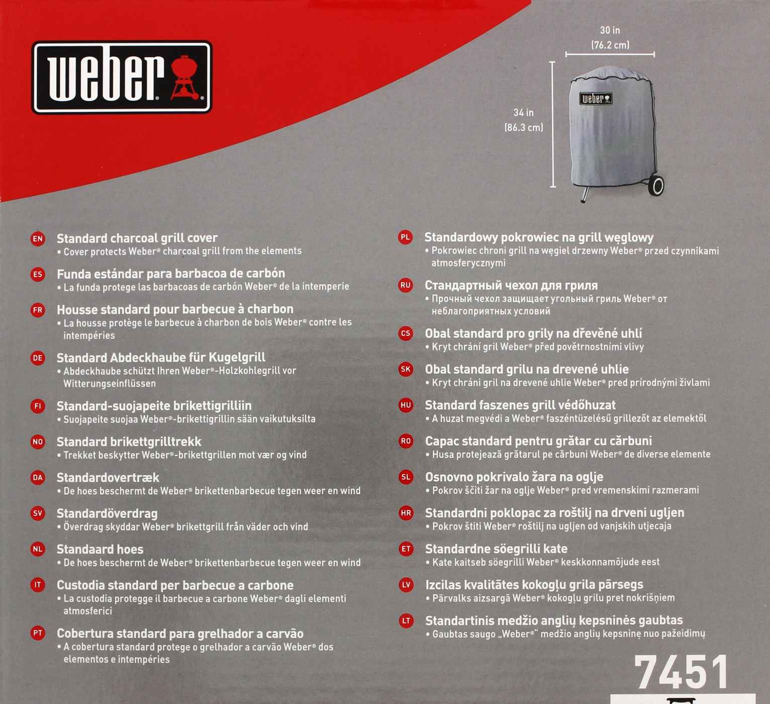 Weber Standard Charcoal Grill Cover; image 2 of 2