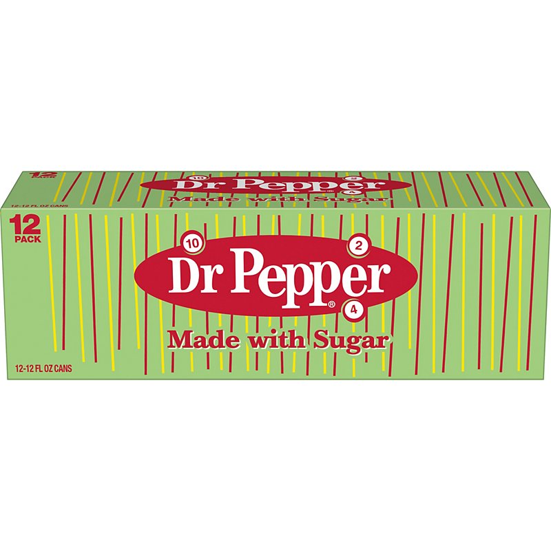 How much sugar is in a 12 oz dr pepper Dr Pepper Soda Made With Sugar 12 Oz Cans Shop Soda At H E B