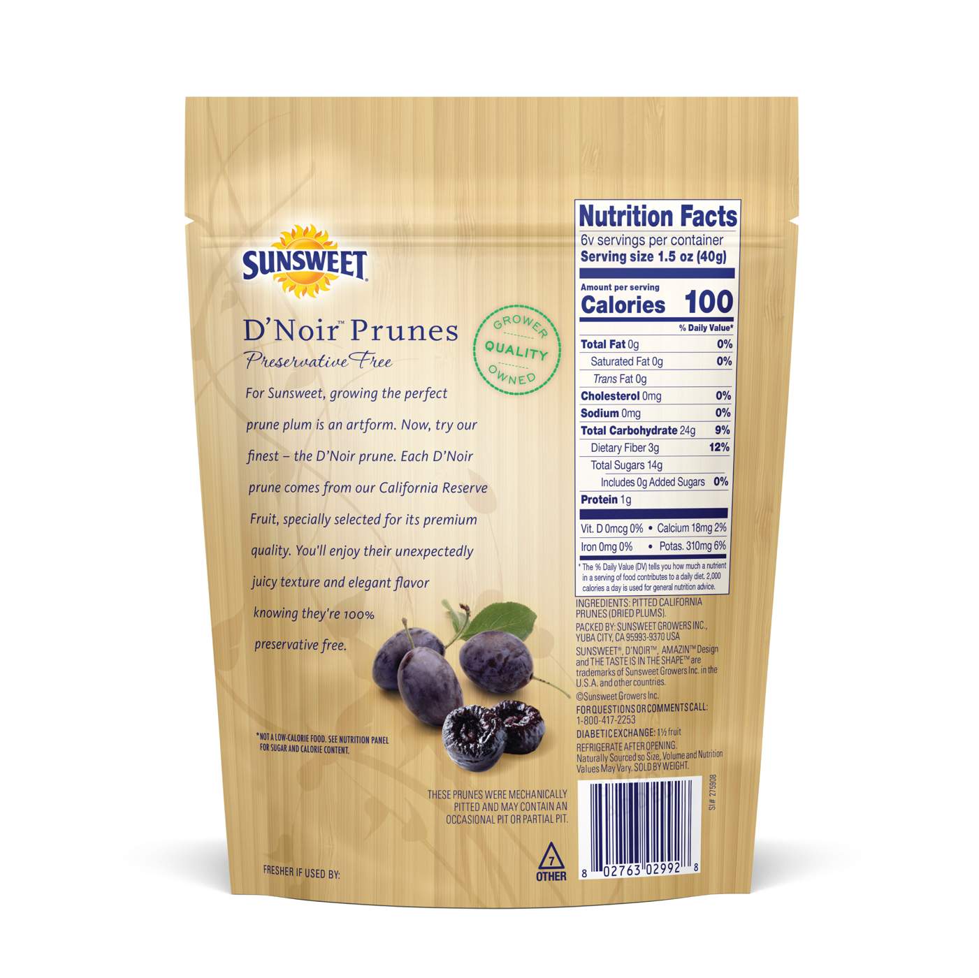 Sunsweet D'Noir Pitted Prunes; image 2 of 2