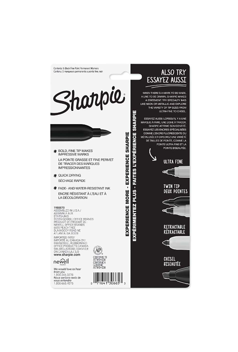 Sharpie Fine Tip Permanent Markers - Black Ink; image 2 of 2