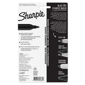 Sharpie Fine Tip Permanent Markers - Black Ink, 5 pk
