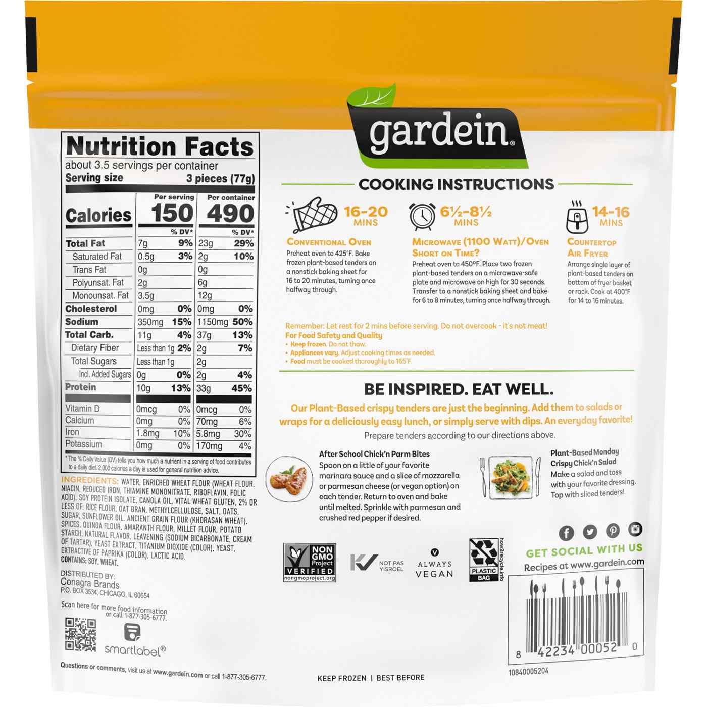 Gardein Vegan Frozen Seven Grain Crispy Plant-Based Chick'n Tenders; image 5 of 5