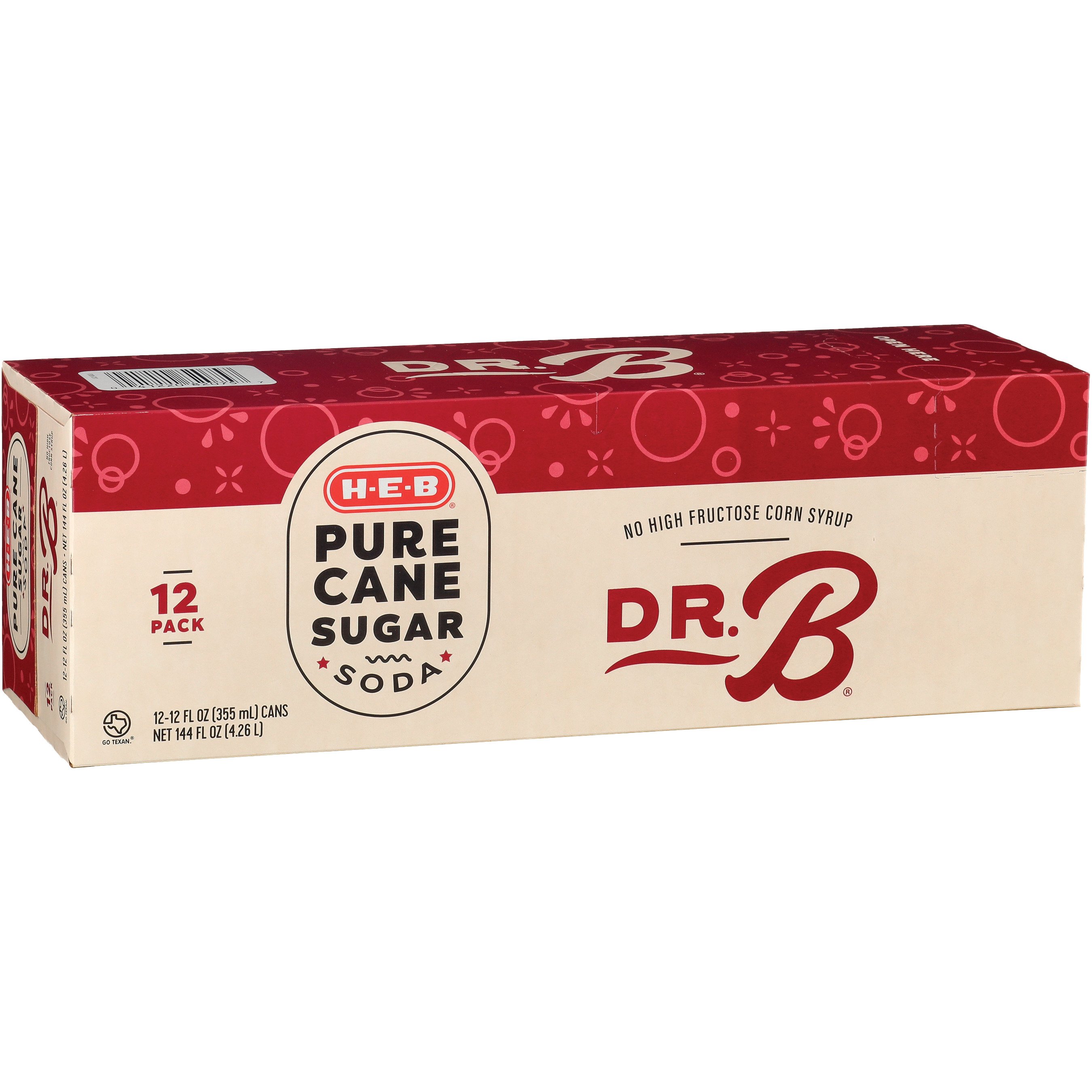 H-E-B Dr. B Soda 12 pk Cans - Pure Cane Sugar - Shop Soda at H-E-B