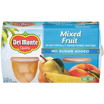 Del Monte No Sugar Added Mixed Fruit, 4 ct