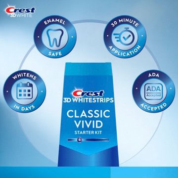 Crest 3DWhitestrips Dental Whitening Kit - Classic Vivid, 10 ct