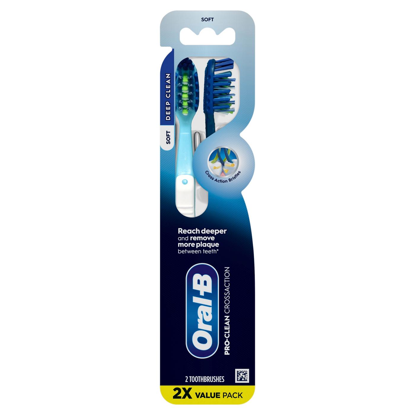 Oral-B Pro Clean Cross Action Toothbrushes - Deep Plaque Removal, Soft; image 9 of 10
