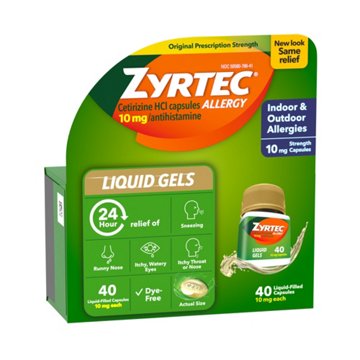 Zyrtec 24 Hour Allergy Relief Antihistamine Capsules