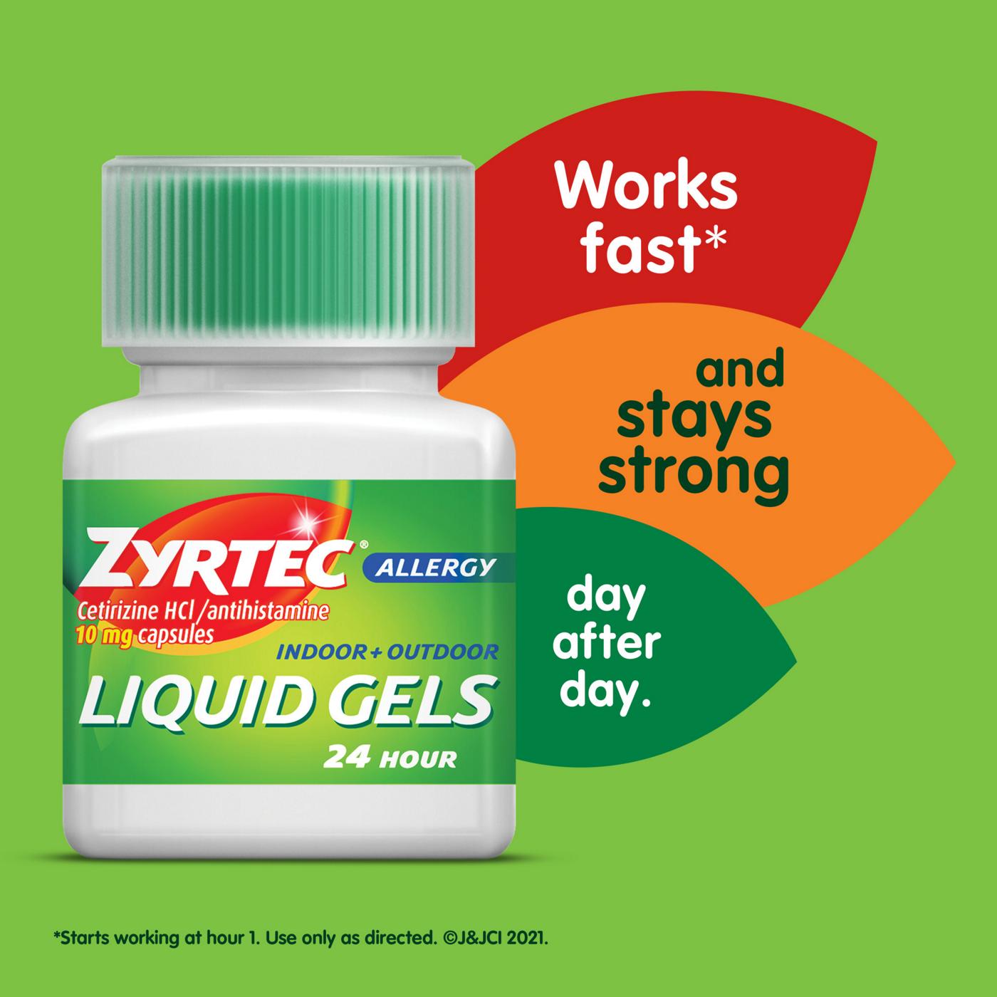 Zyrtec Allergy 24 Hour Relief Liquid Gels; image 3 of 6