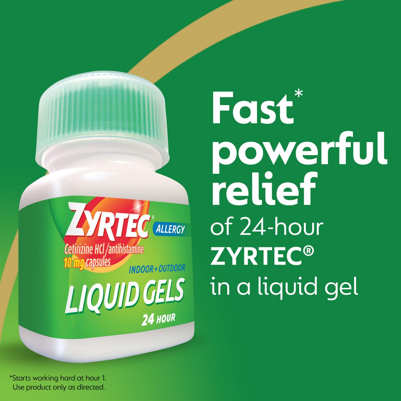 Zyrtec Allergy 24 Hour Relief Liquid Gels; image 7 of 8