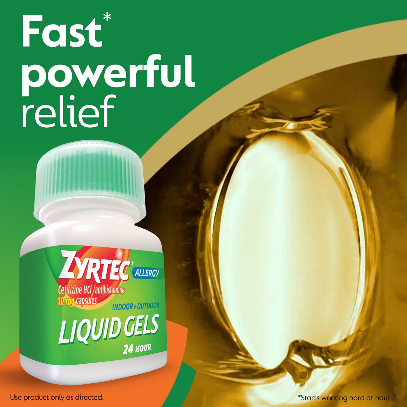 Zyrtec Allergy 24 Hour Relief Liquid Gels; image 8 of 8