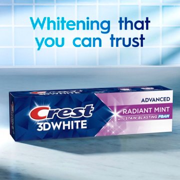 Crest 3D White Whitening Toothpaste - Radiant Mint, 3.3 oz