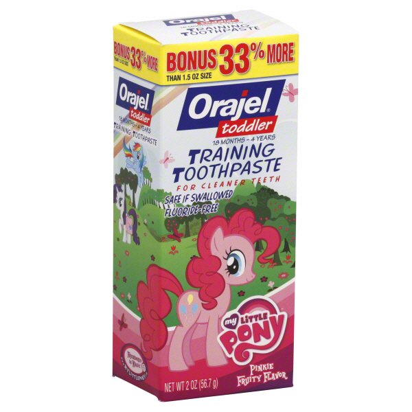 Orajel Toddler My Little Pony Pinkie Fruity Flavor Training Toothpaste ...