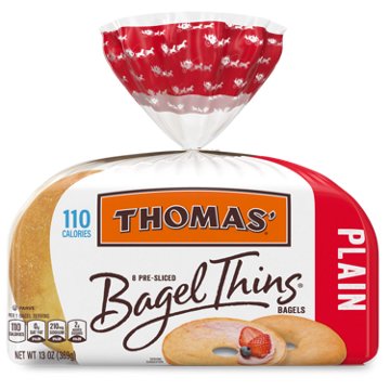 Thomas' Plain Bagel Thins, 8 ct