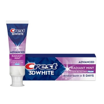 Crest 3DWhite Advanced Teeth Whitening Toothpaste - Radiant Mint, 2.4 oz