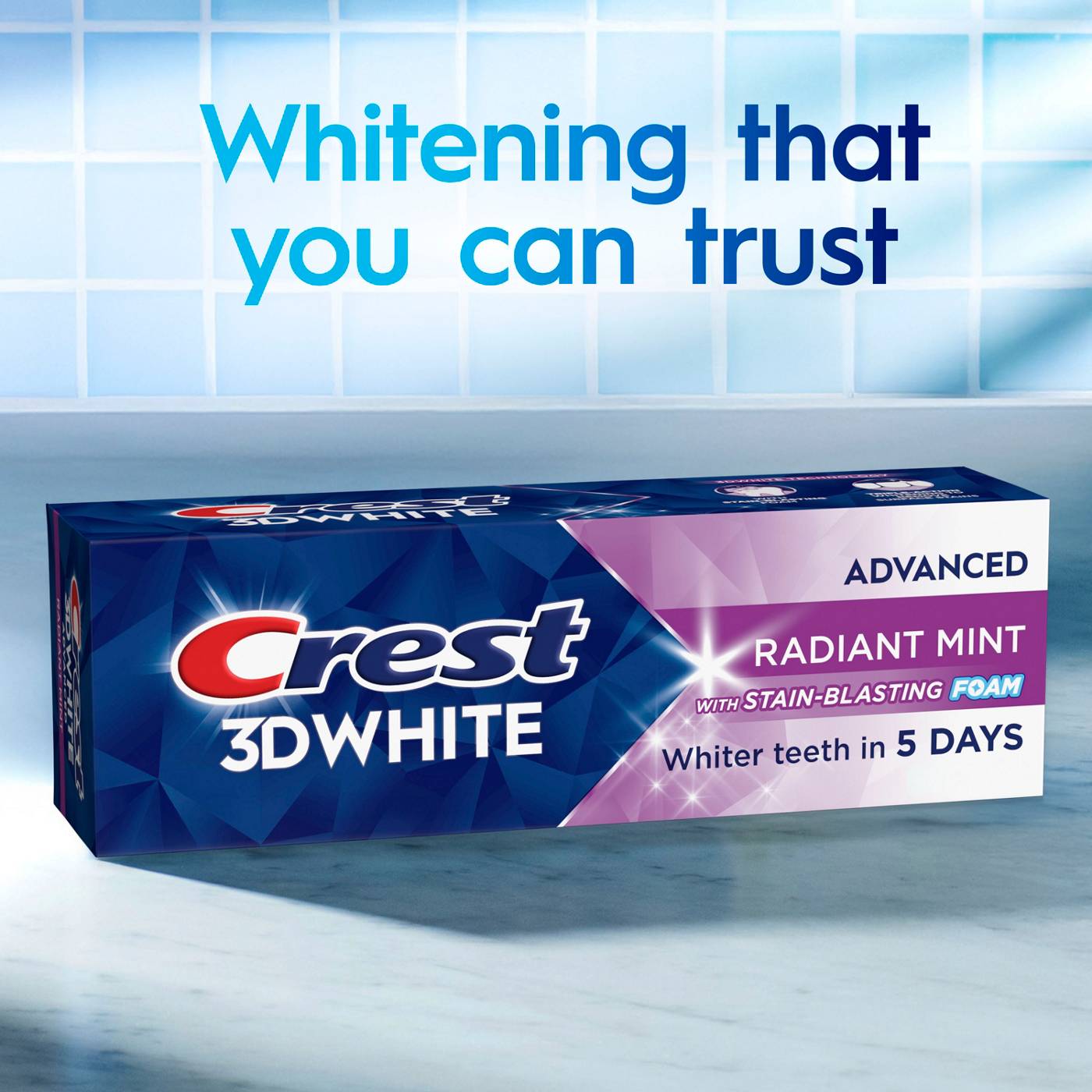 Crest 3DWhite Advanced Teeth Whitening Toothpaste - Radiant Mint; image 8 of 10