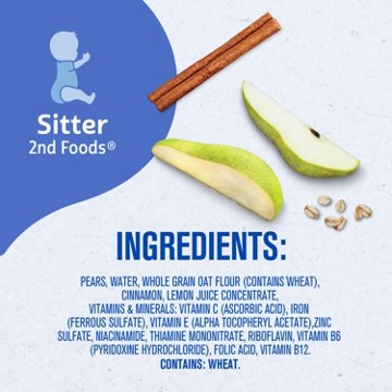 Gerber Stage 2 Baby Food - Pear Cinnamon Oatmeal Cereal, 4 oz Tubs