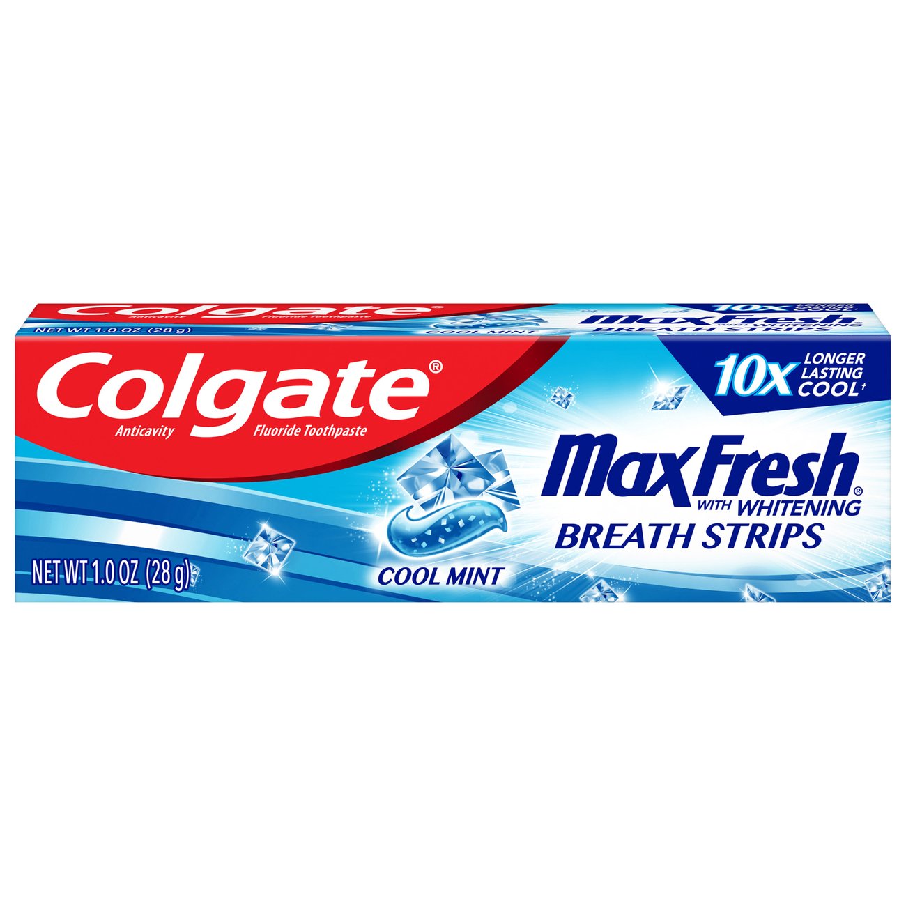 Colgate MaxFresh With Mini Breath Strips Cool Mint Toothpaste Travel ...