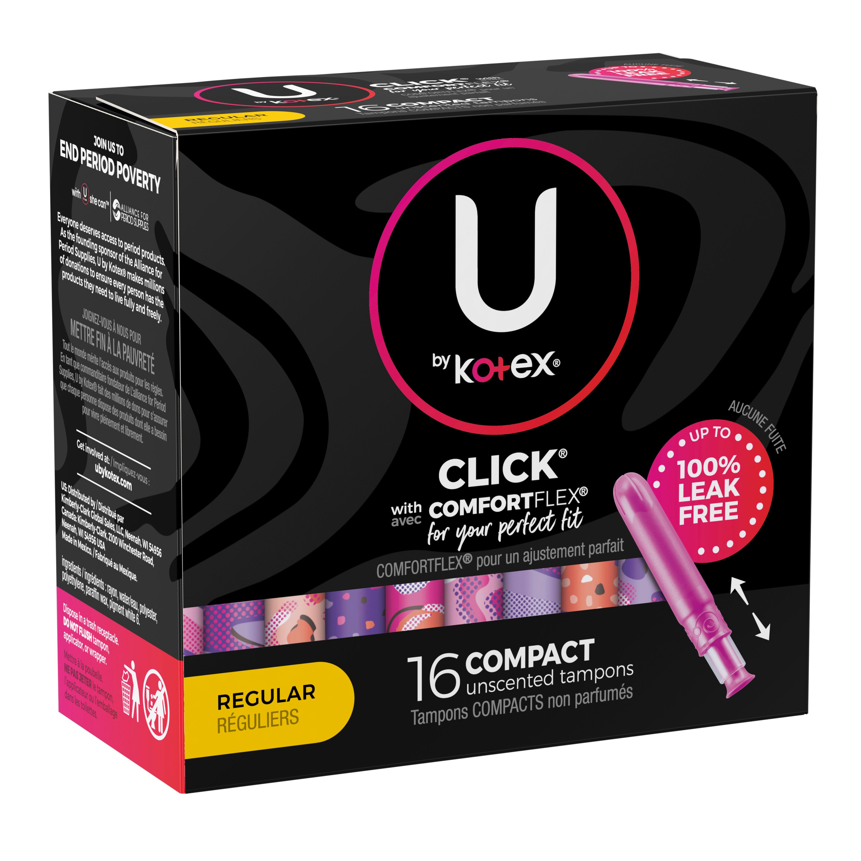 U by Kotex Click Compact Regular Tampons Shop Tampons at HEB