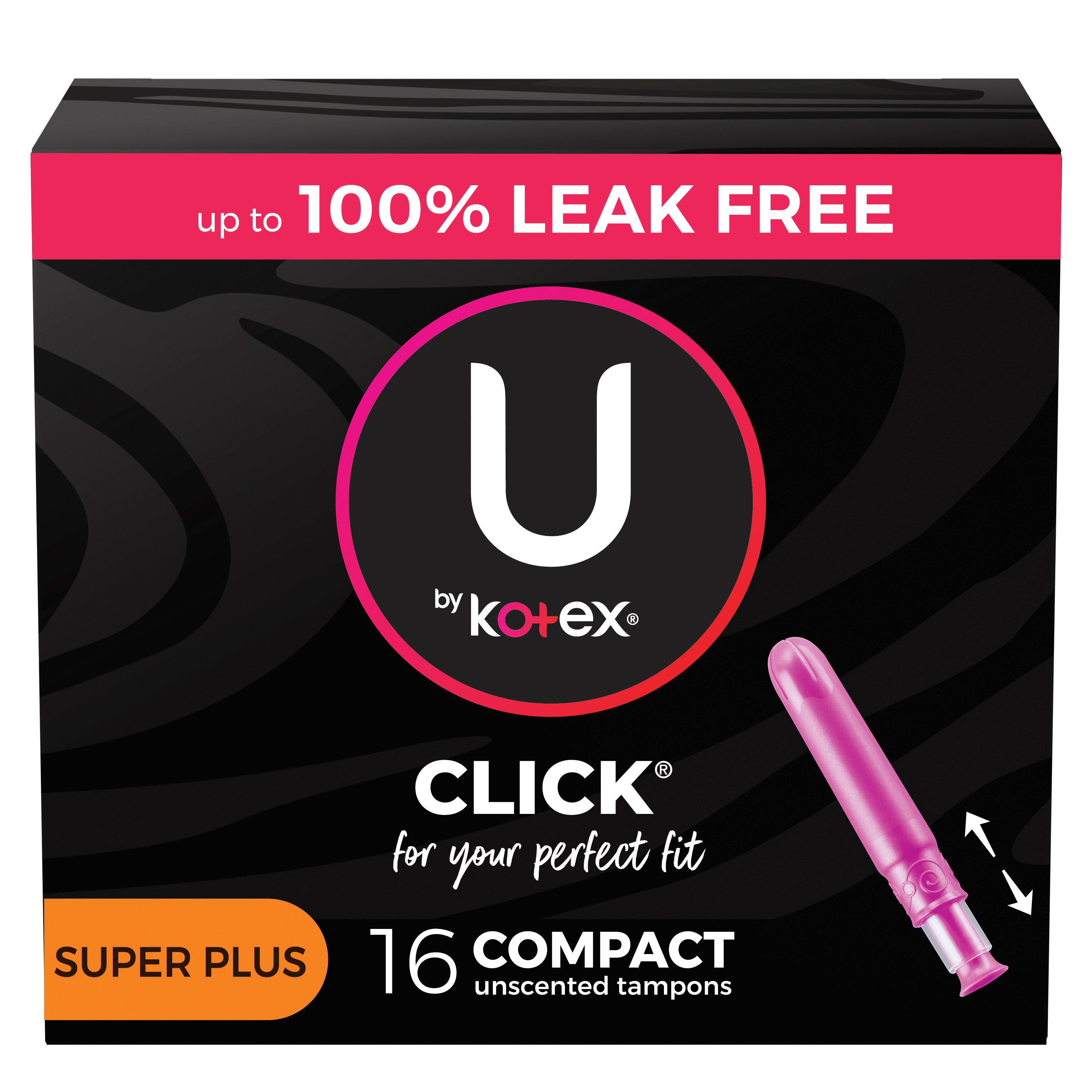 U by Kotex Click Compact Super Plus Tampons - Shop Tampons at H-E-B