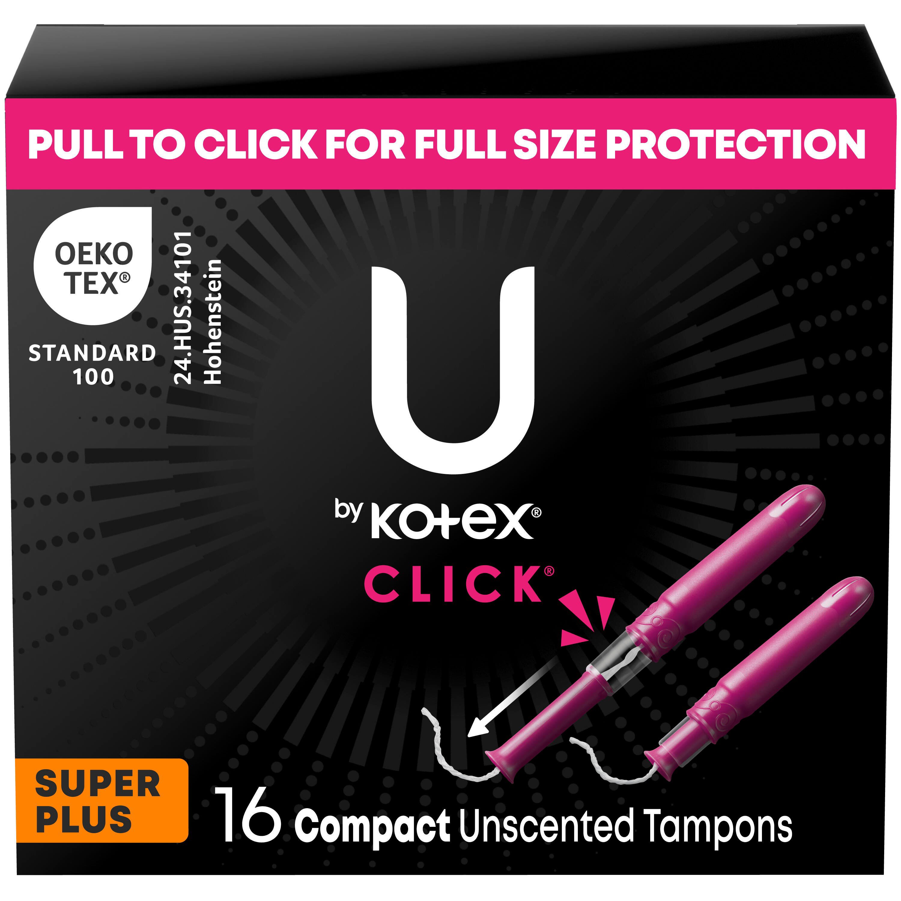 U By Kotex Click Compact Super Plus Tampons Shop Tampons at HEB