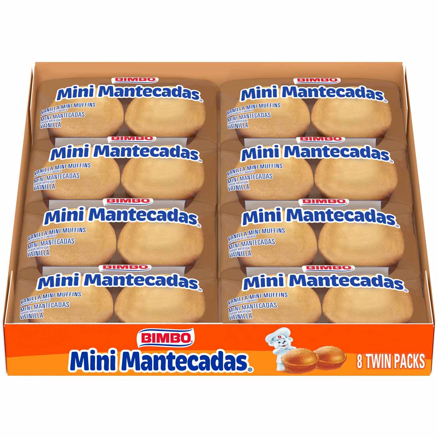 Bimbo Mini Mantecadas Vanilla (Club Pack) Mini Muffins, 8 twin packs; image 1 of 3