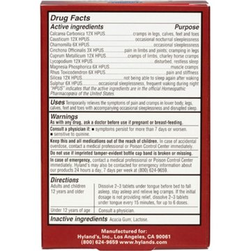 Hyland's Leg Cramps PM Nighttime Cramp Relief Tablets, 50 ct