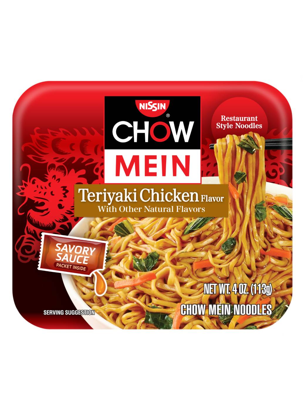 Nissin Chow Mein Teriyaki Chicken Flavor Noodles; image 1 of 5