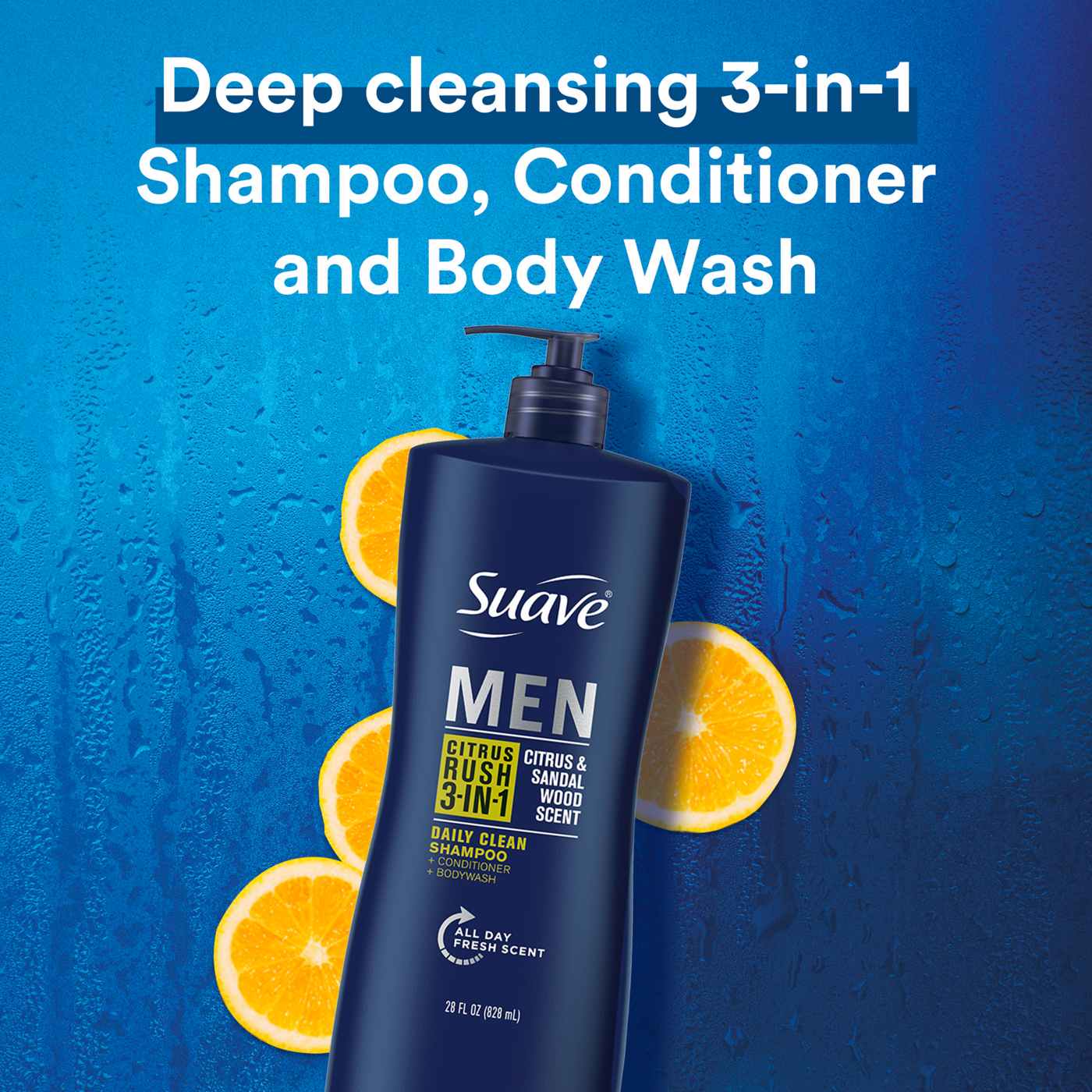 Suave Men 3-in-1 Shampoo Conditioner Body Wash - Citrus Rush; image 2 of 4