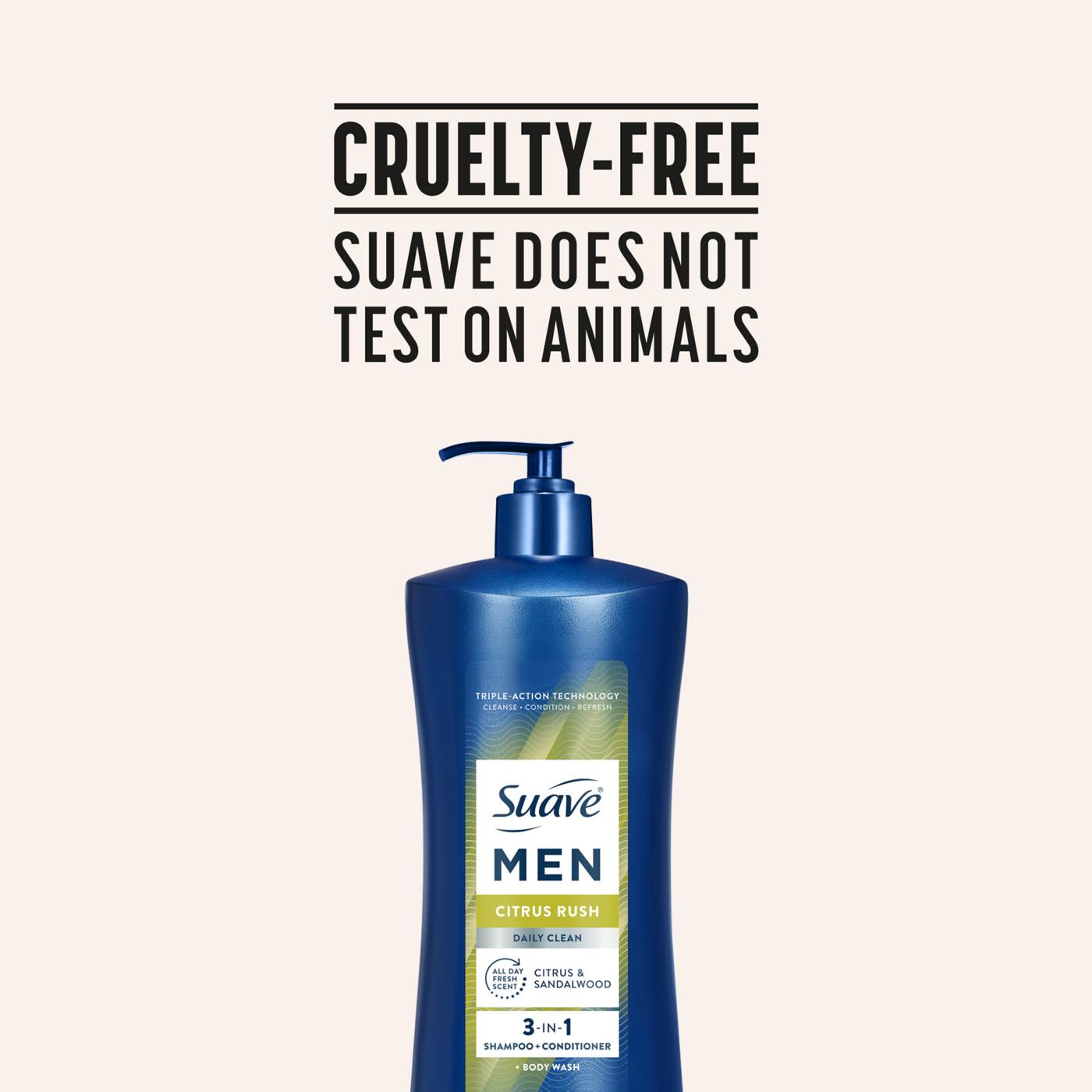 Suave Men 3-in-1 Shampoo, Conditioner & Body Wash - Citrus Rush; image 8 of 9