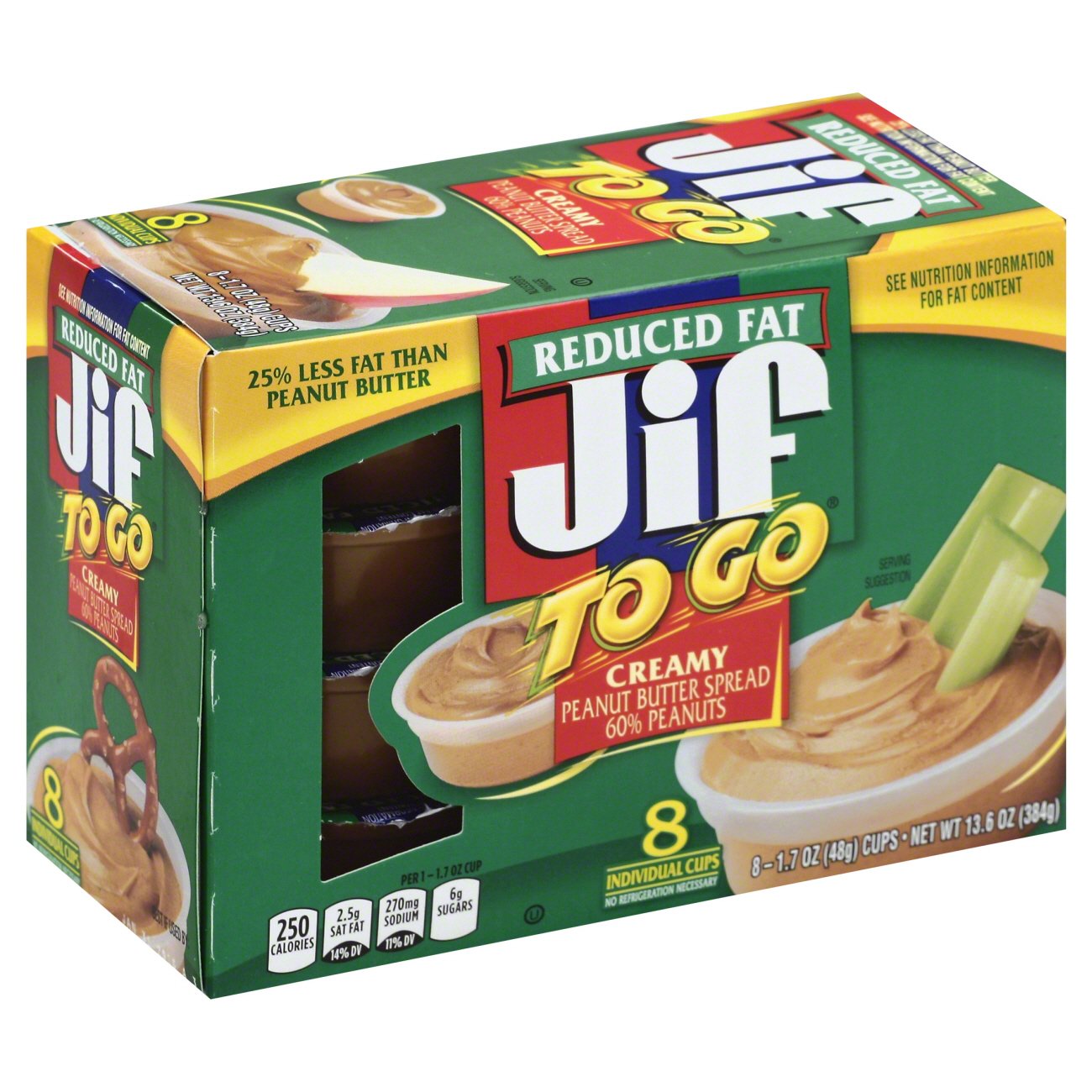 Jif Reduced Fat Creamy Peanut Butter To Go 8 PK - Shop ...
