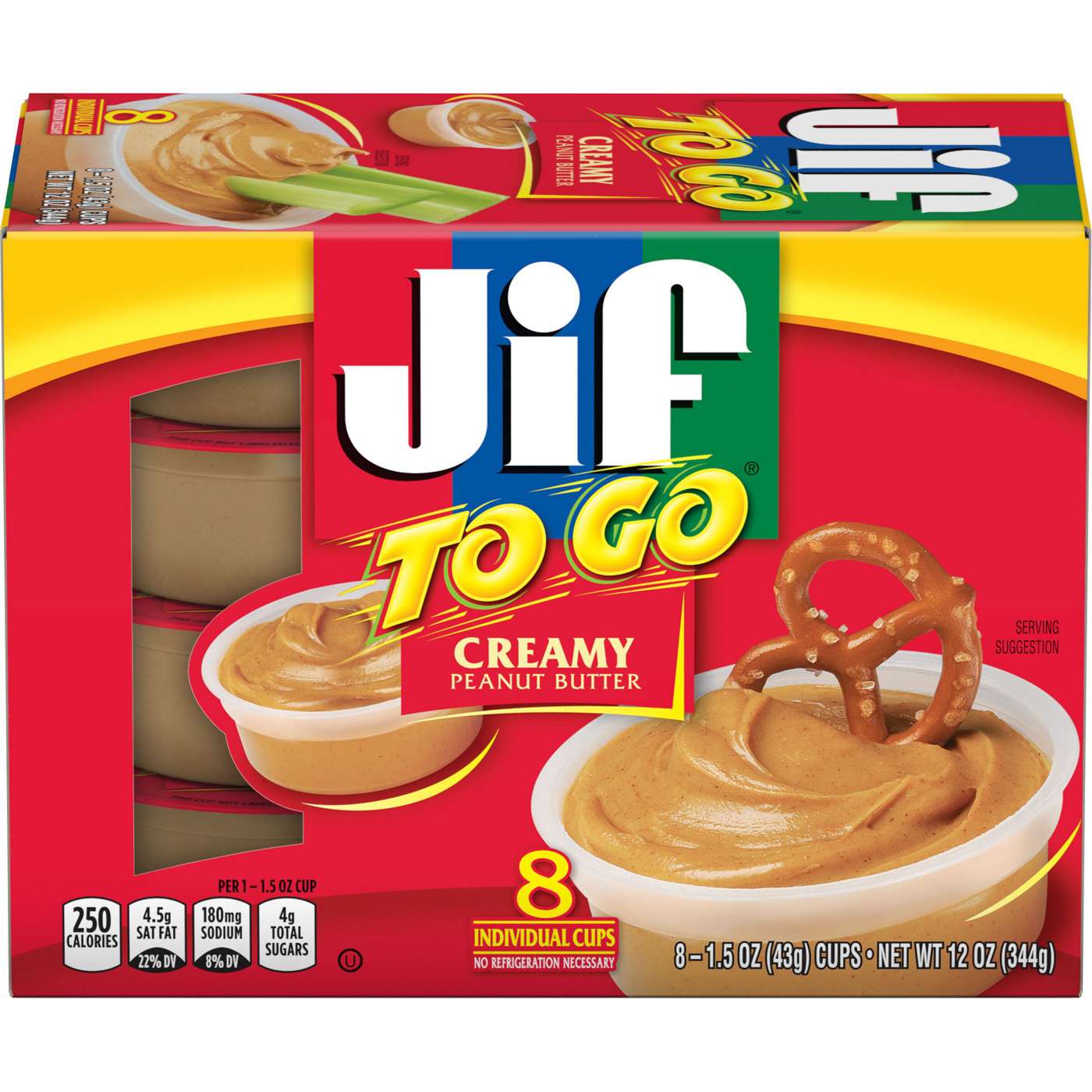 Jif To Go Creamy Peanut Butter 8 pk Cups; image 1 of 5