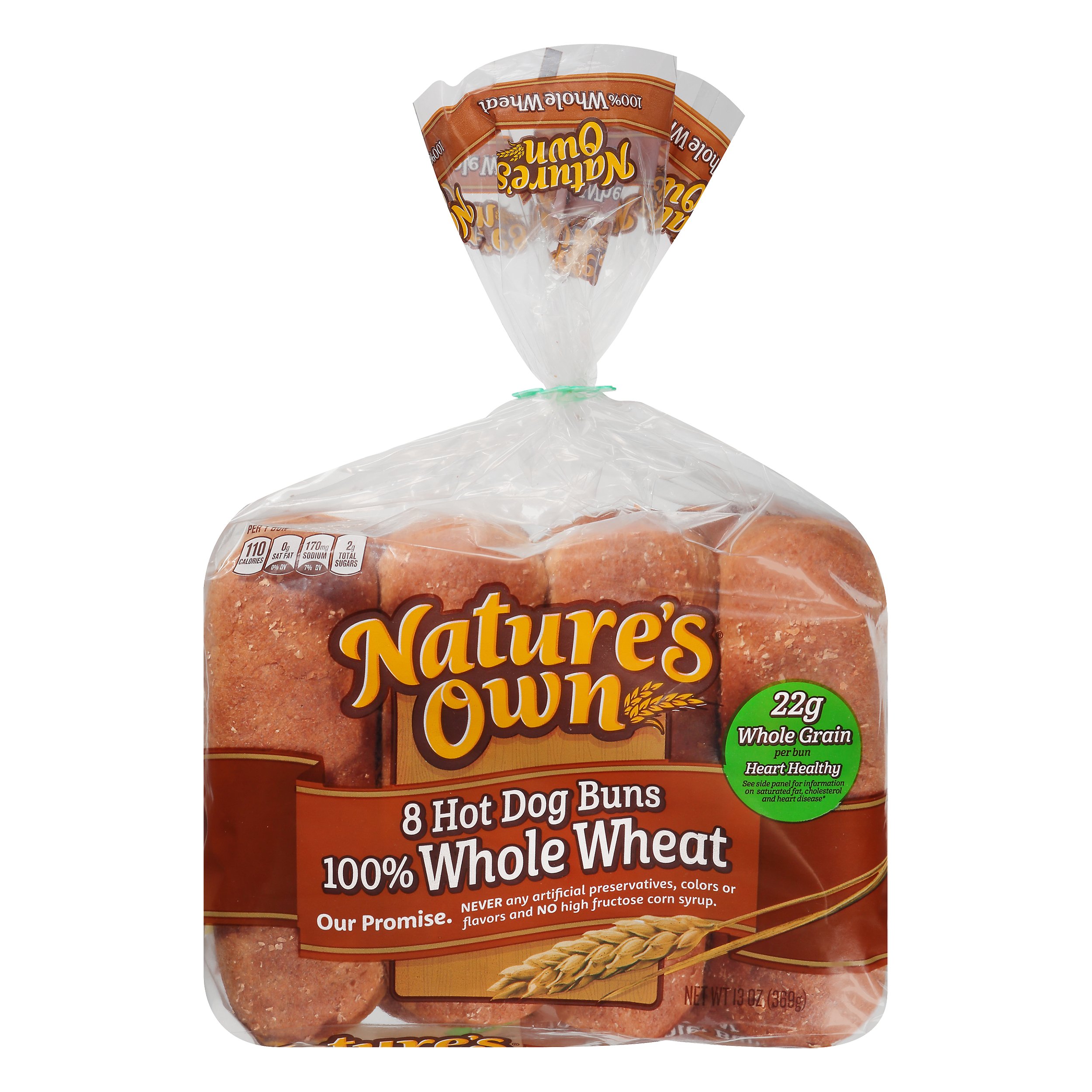 Nature's Own 100 Whole Wheat Hot Dog Buns Shop Bread at HEB