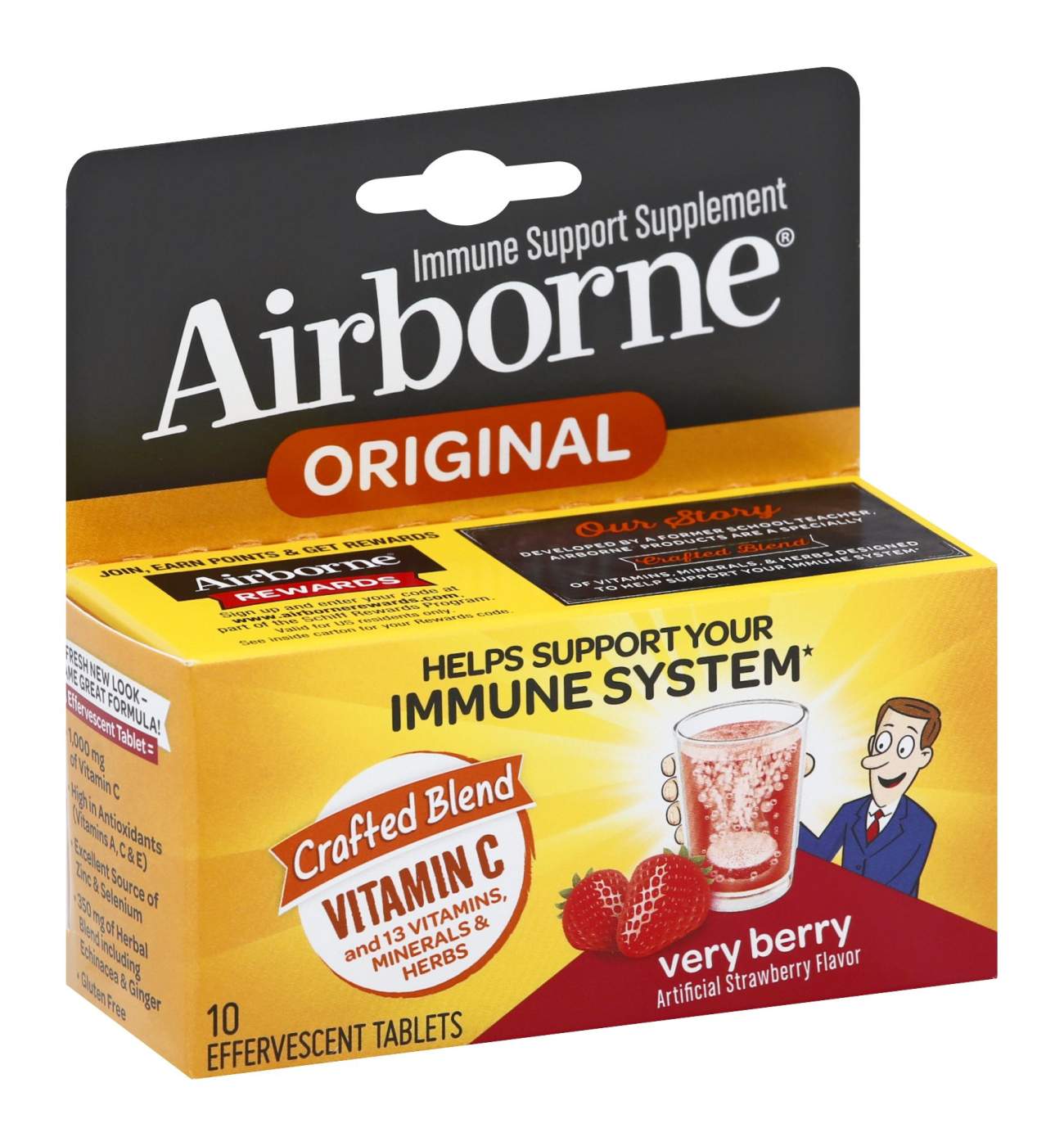 Airborne Immune Support Supplement Very Berry Effervescent Tablets; image 1 of 2