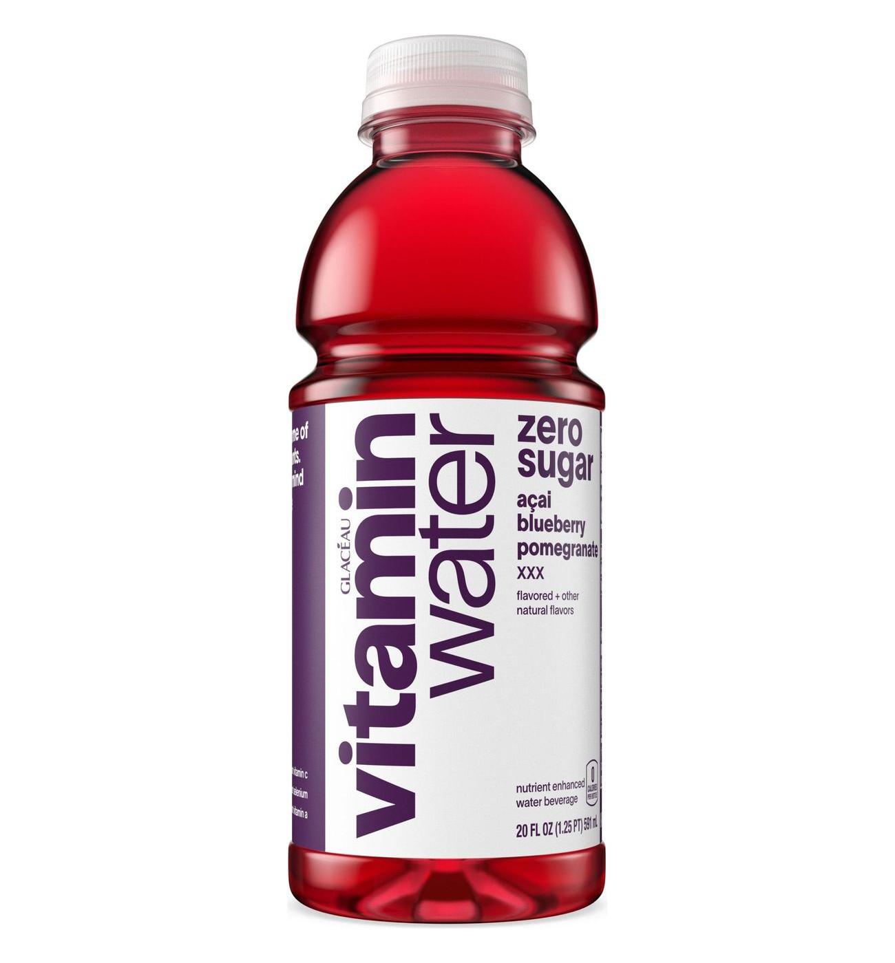 Glaceau Vitaminwater Zero Sugar XXX Acai Blueberry Pomegranate Nutrient Enhanced Water Beverage; image 1 of 7