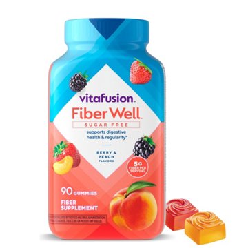 Vitafusion Fiber Well Sugar Free Gummies - Peach, Strawberry, & Berry