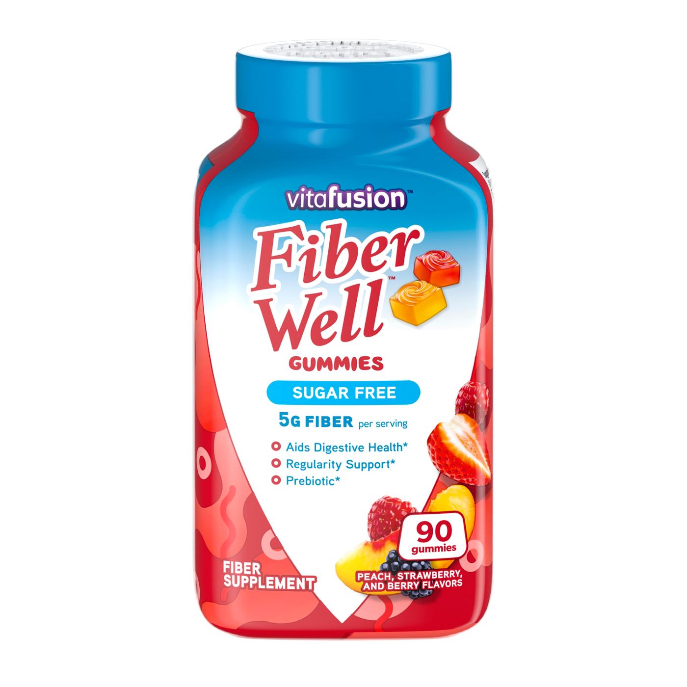 Vitafusion Fiber Well Sugar Free Gummies - Peach, Strawberry, & Berry; image 1 of 6